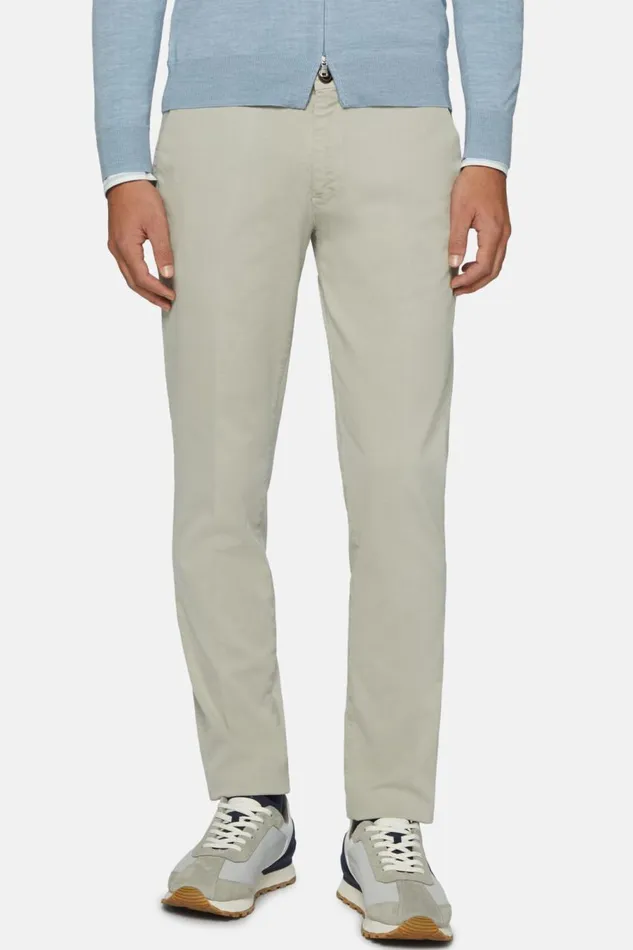 Men Boggi Milano Trousers Stretch Cotton Trousers Grey Men Boggi Milano Trousers Stretch Cotton Trousers Grey