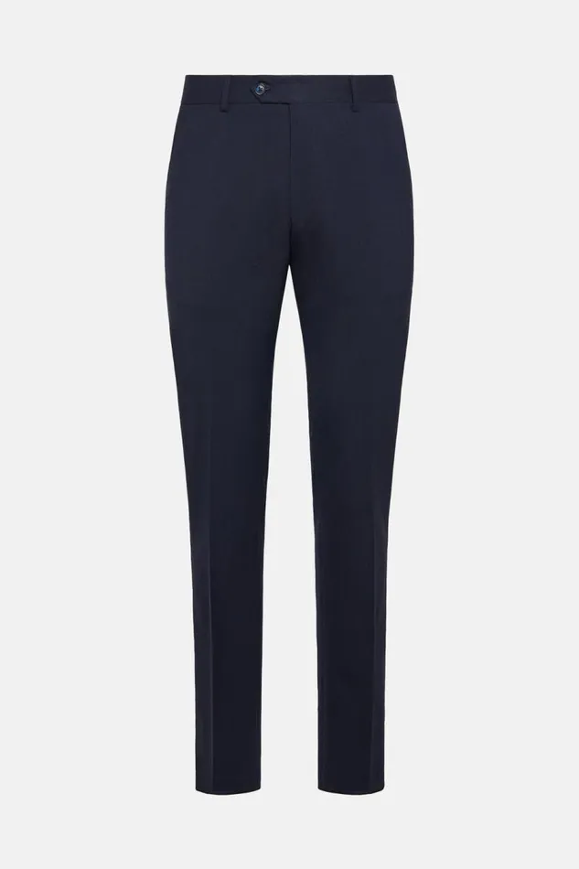 Men Boggi Milano Trousers Trousers In Travel Wool Blue