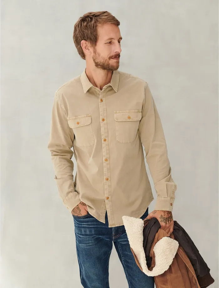 Men ButtonDowns Lucky Brand Humboldt Workwear Twill 161108 Tcx