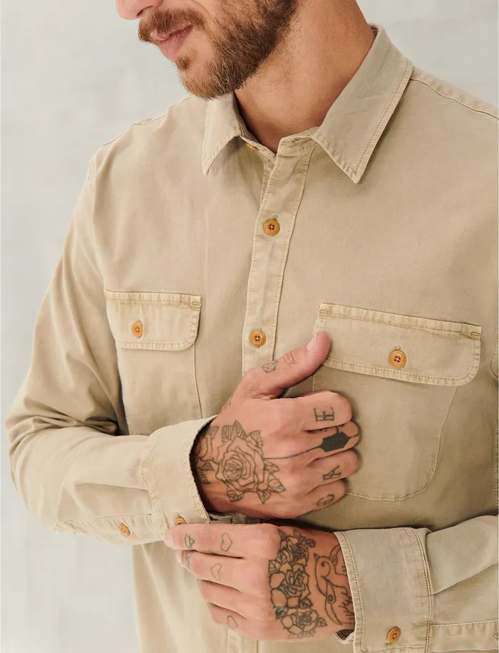 Men ButtonDowns Lucky Brand Humboldt Workwear Twill 161108 Tcx