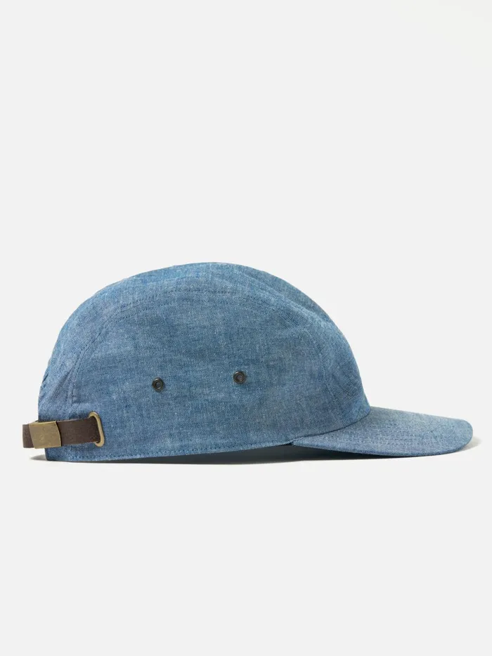 Men Cableami 4 Panel Cap In Indigo 5oz Chambray Universal Works Hats