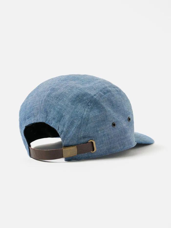 Men Cableami 4 Panel Cap In Indigo 5oz Chambray Universal Works Hats