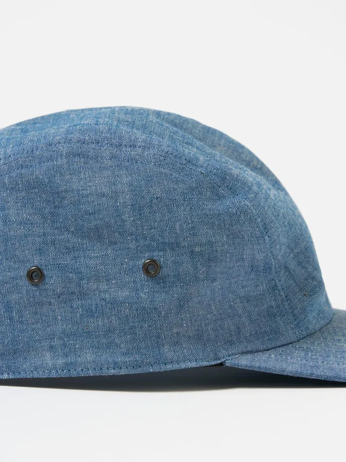 Men Cableami 4 Panel Cap In Indigo 5oz Chambray Universal Works Hats