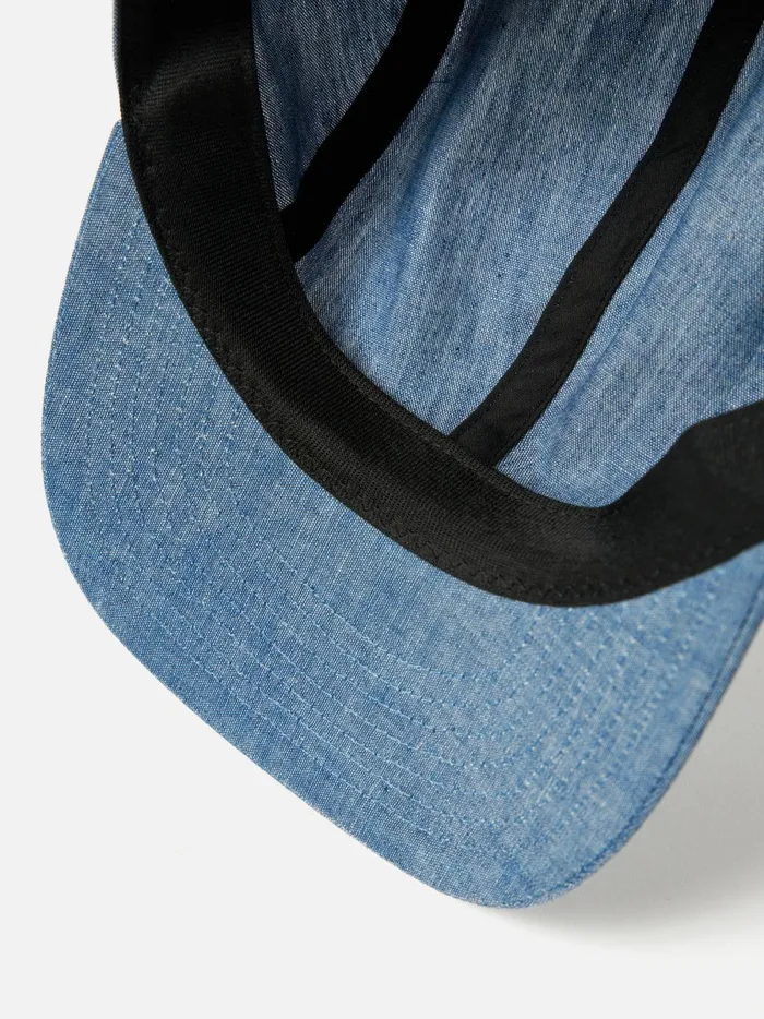 Men Cableami 4 Panel Cap In Indigo 5oz Chambray Universal Works Hats