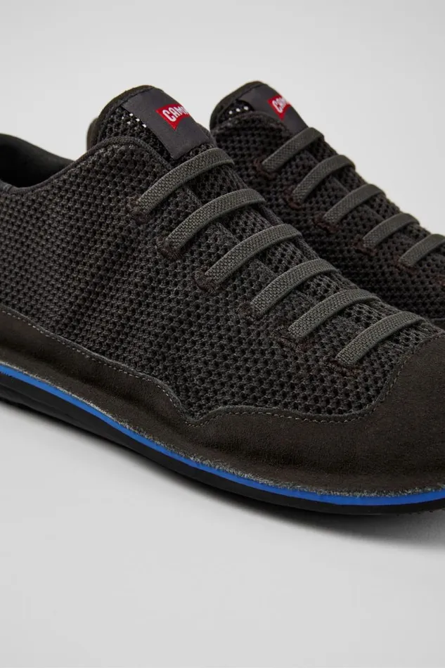 Men Camper Ankle Boots Beetle Gray TextileNubuck Basket Bootie