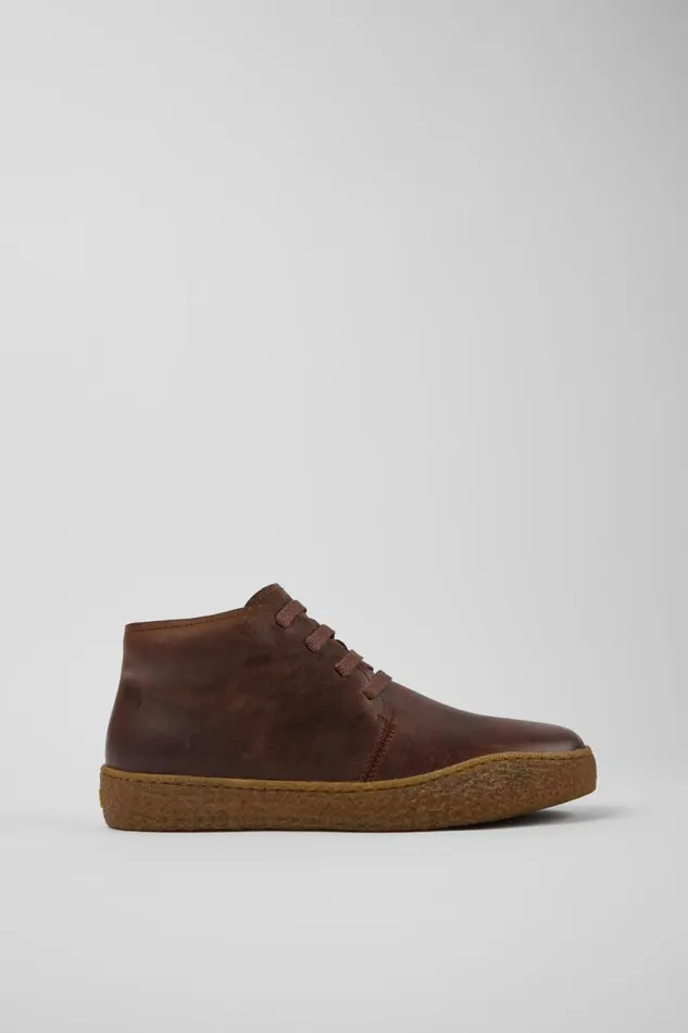 Men Camper Ankle Boots Peu Terreno Brown Leather Shoes