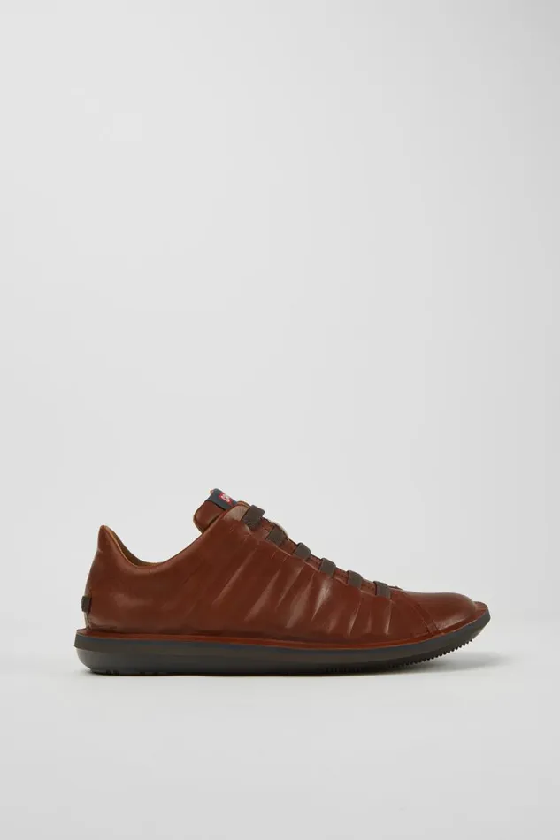 Men Camper Casual Shoes Beetle Brown Leather Shoes
