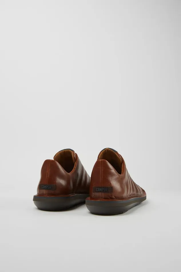 Men Camper Casual Shoes Beetle Brown Leather Shoes