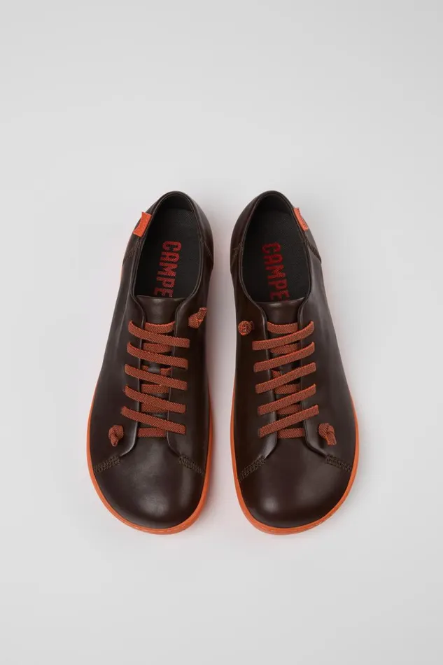 Men Camper Casual Shoes Peu Brown Leather Shoes
