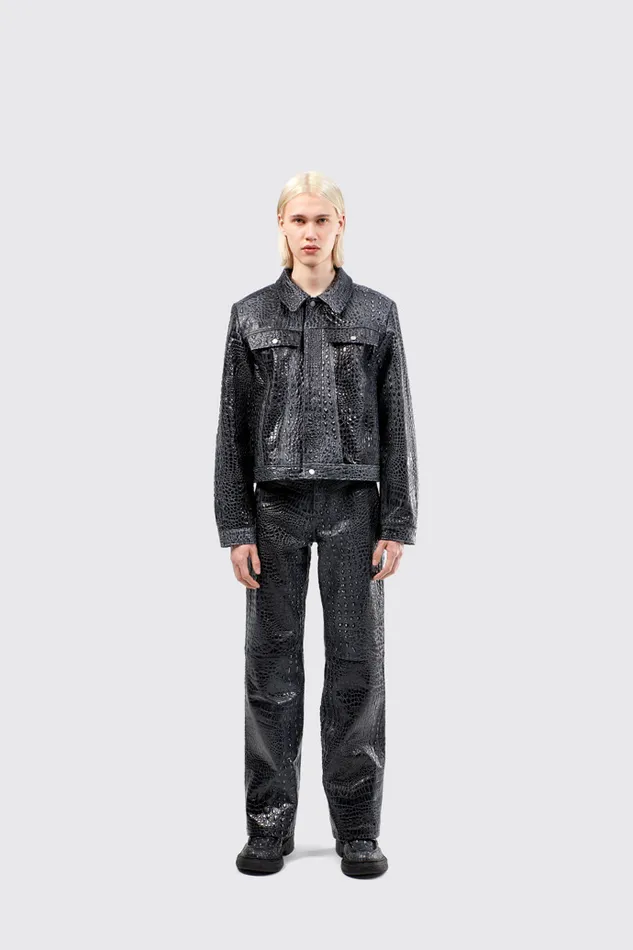 Men Camper Jackets Leather Jacket Dark Gray Leather Jacket