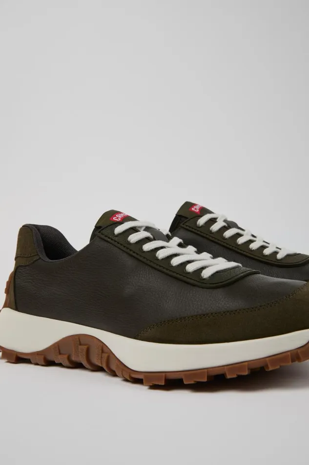 Men Camper Sneakers Drift Trail VIBRAM Green Textile And Nubuck Sneakers