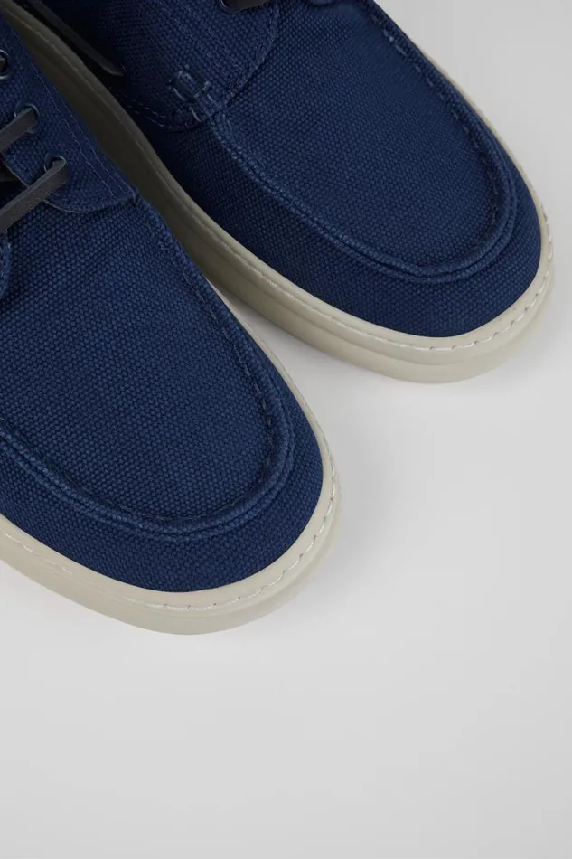Men Camper Sneakers Runner Blue Textile Boat Shoe