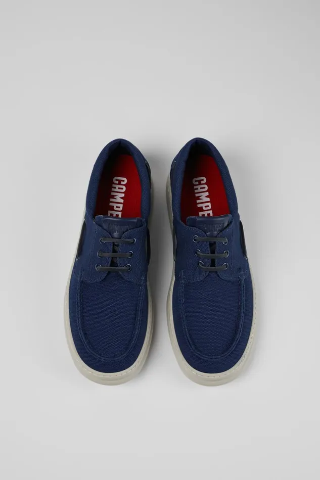 Men Camper Sneakers Runner Blue Textile Boat Shoe Men Camper Sneakers Runner Blue Textile Boat Shoe