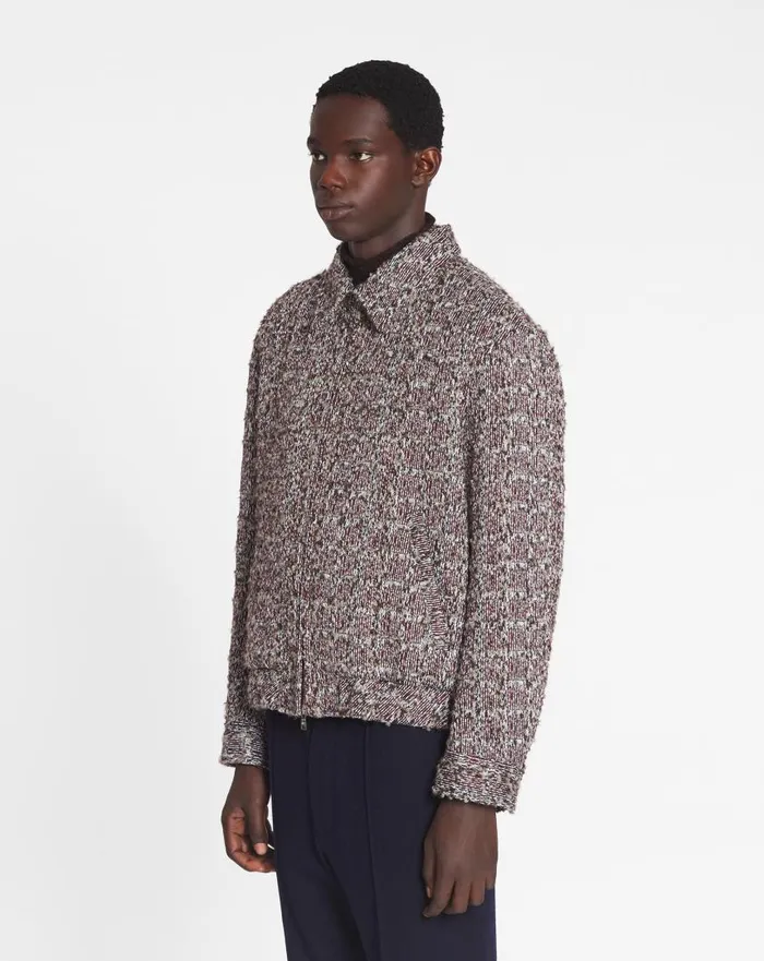 Men Coats and Jackets Lanvin Unisex Textured Jacket Burgundyblue Men Coats and Jackets Lanvin Unisex Textured Jacket Burgundyblue