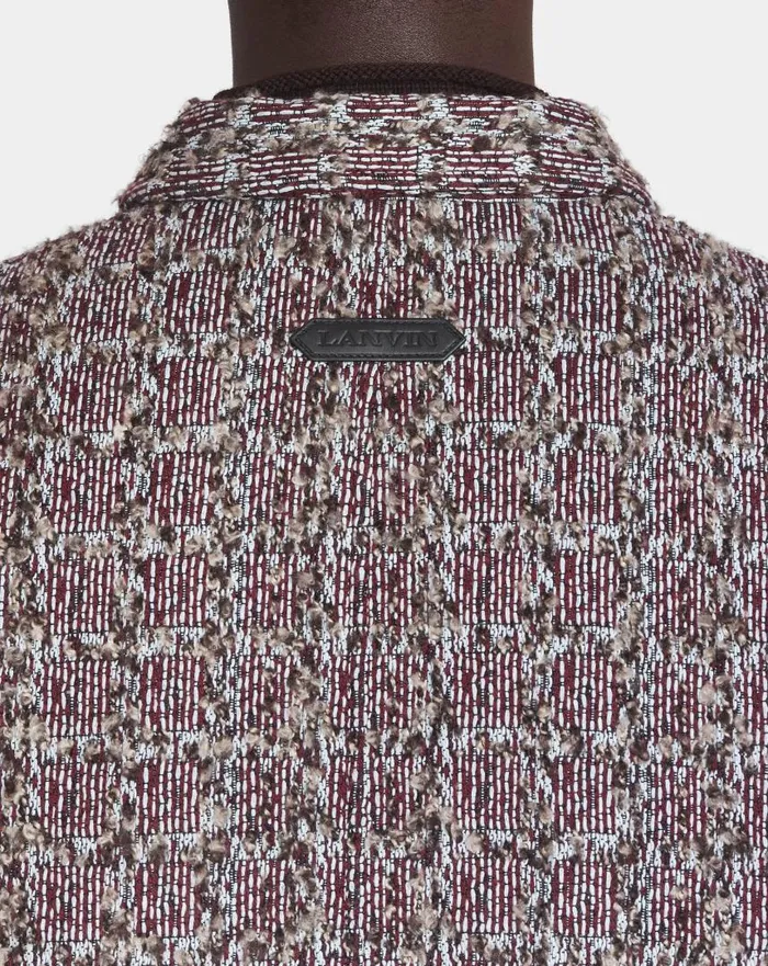 Men Coats and Jackets Lanvin Unisex Textured Jacket Burgundyblue Men Coats and Jackets Lanvin Unisex Textured Jacket Burgundyblue
