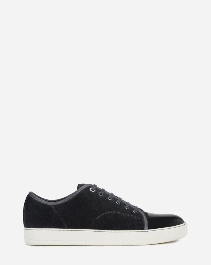 Men DBB1 Lanvin Dbb1 Suede And Patent Leather Sneakers Grey