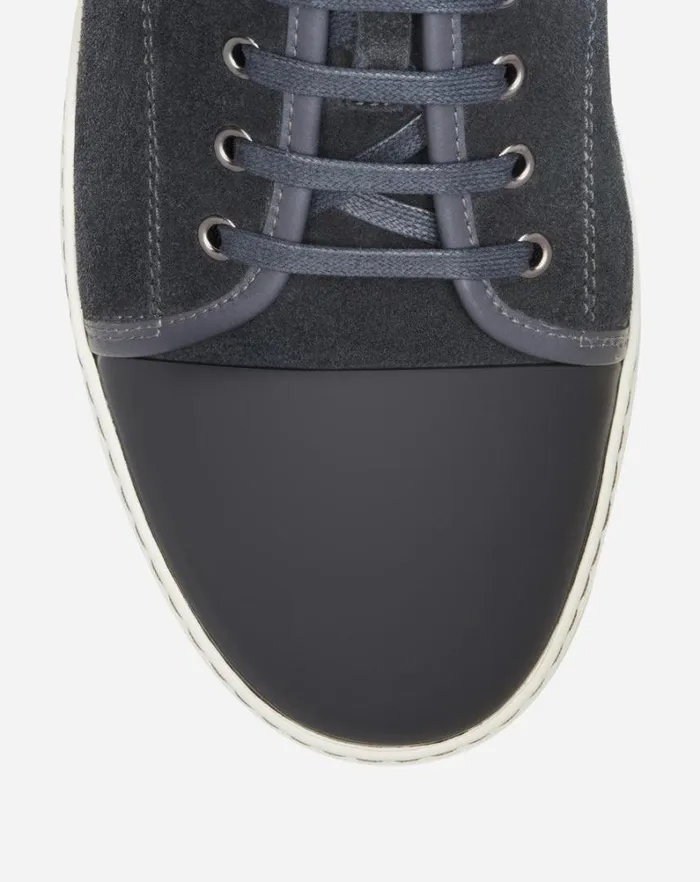 Men DBB1 Lanvin Dbb1 Suede And Patent Leather Sneakers Grey