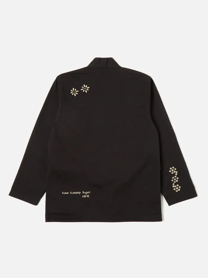 Men Hhv X Universal Works Kyoto Work Jacket In Black Twill Universal Works Jackets