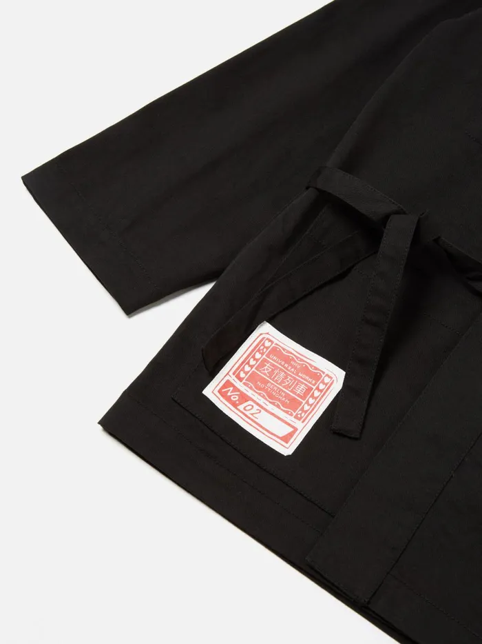 Men Hhv X Universal Works Kyoto Work Jacket In Black Twill Universal Works Jackets