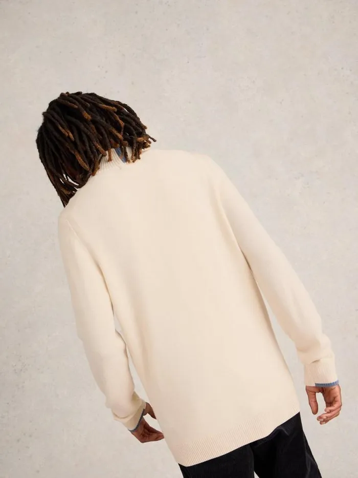 Men Knitwear White Stuff Newport Wool Merino Jumper Pale Ivory