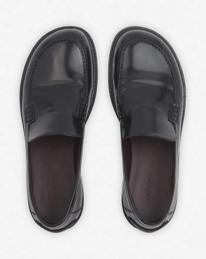 Men Loafers and Derbies Lanvin Spinto Loafers In Glossy Leather Black Men Loafers and Derbies Lanvin Spinto Loafers In Glossy Leather Black