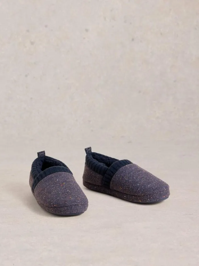 Men Loungewear White Stuff Ray Closed Back Slippers Navy Multi