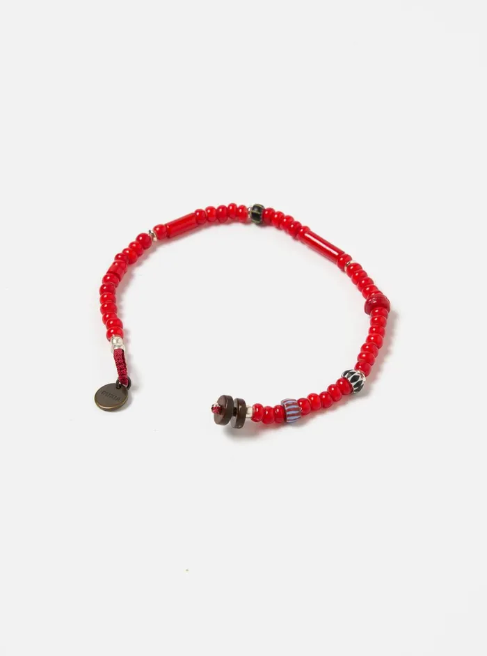Men Mikia Bracelet In Red White Hearts Universal Works Jewellery