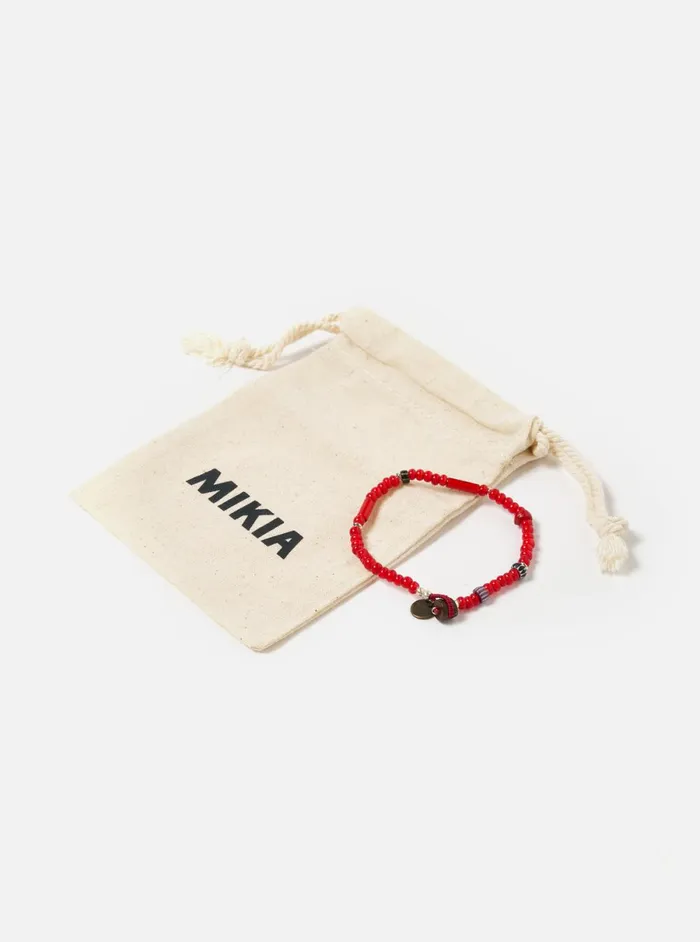 Men Mikia Bracelet In Red White Hearts Universal Works Jewellery