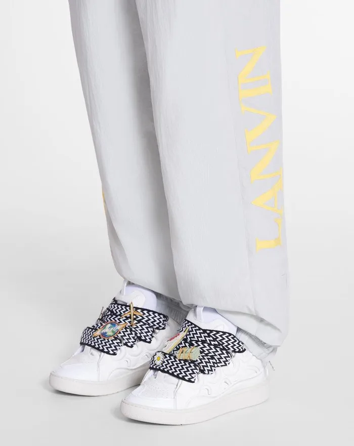Men Pants and Shorts Lanvin Lanvin X Future Jogging Pants With Contrasting Stripes Eagle Grey Men Pants and Shorts Lanvin Lanvin X Future Jogging Pants With Contrasting Stripes Eagle Grey