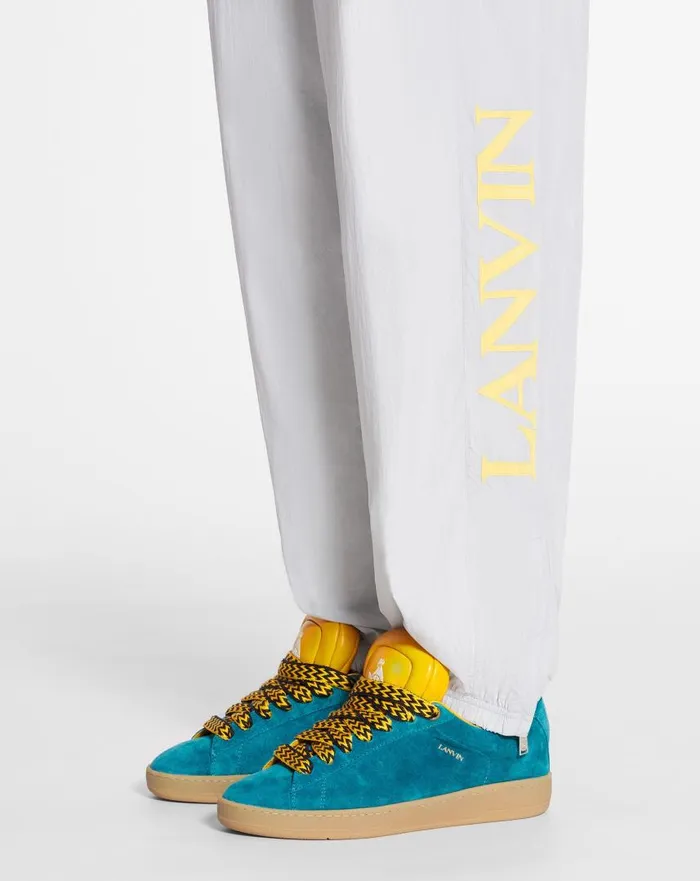 Men Pants and Shorts Lanvin Lanvin X Future Jogging Pants With Contrasting Stripes Eagle Grey Men Pants and Shorts Lanvin Lanvin X Future Jogging Pants With Contrasting Stripes Eagle Grey
