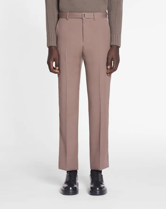 Men Pants and Shorts Lanvin Suit Pants With Belt Marron Glace Men Pants and Shorts Lanvin Suit Pants With Belt Marron Glace
