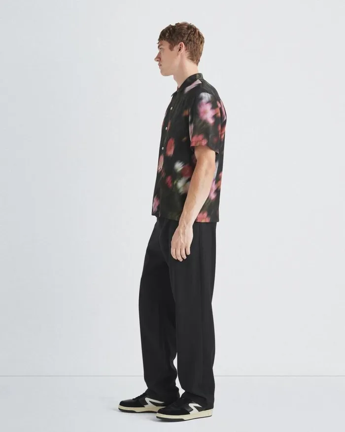Men Rag 038 Bone Shirts Avery Printed Viscose Shirt Blackfloral