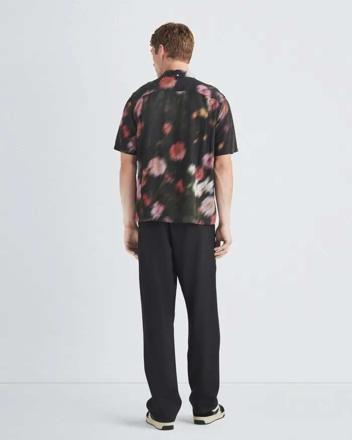 Men Rag 038 Bone Shirts Avery Printed Viscose Shirt Blackfloral