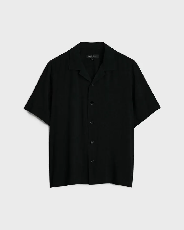Men Rag 038 Bone Shirts Avery Viscose Shirt Black