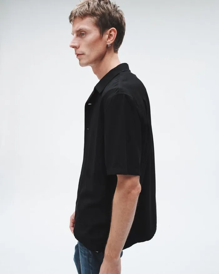 Men Rag 038 Bone Shirts Avery Viscose Shirt Black