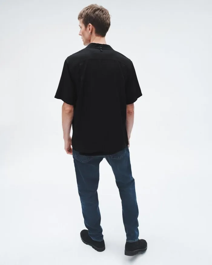 Men Rag 038 Bone Shirts Avery Viscose Shirt Black