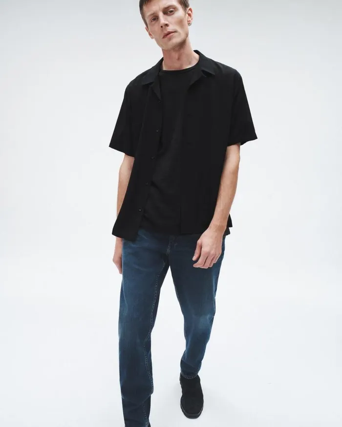 Men Rag 038 Bone Shirts Avery Viscose Shirt Black