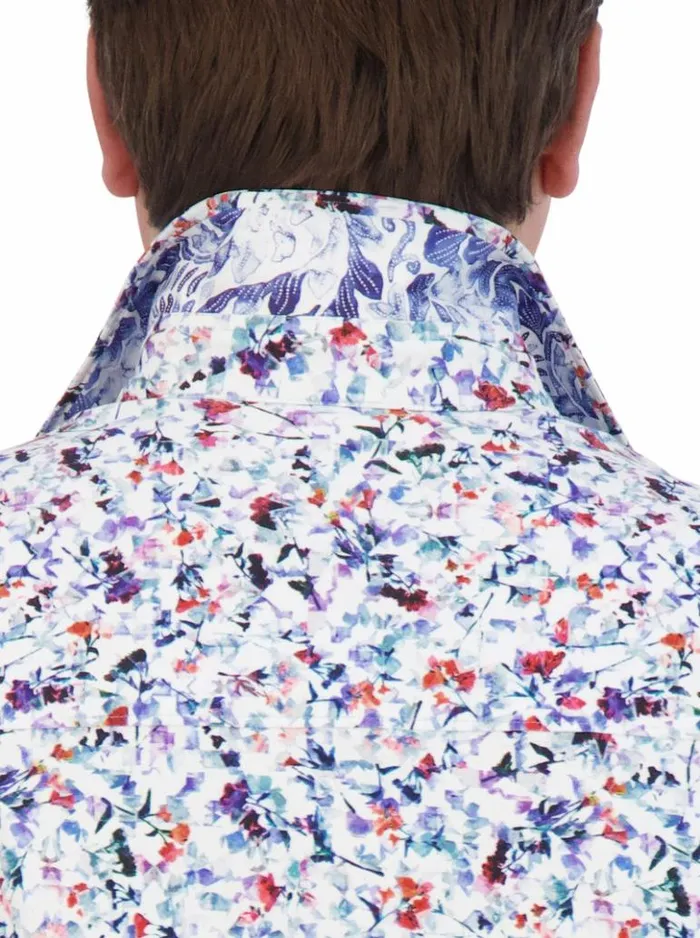 Men Robert Graham Button Down Shirts Bavaro Motion Short Sleeve Knit Shirt Multi
