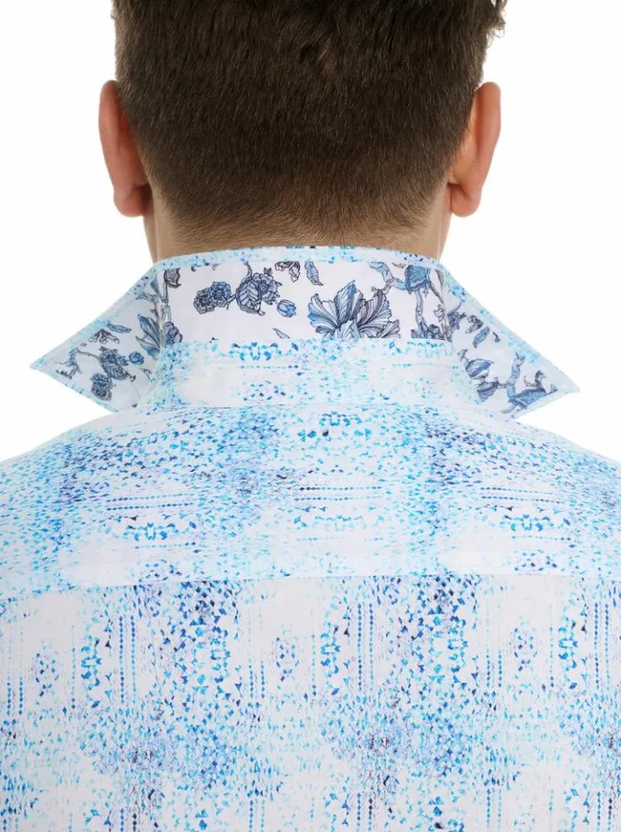Men Robert Graham Button Down Shirts Dreamweaver Long Sleeve Button Down Shirt Teal