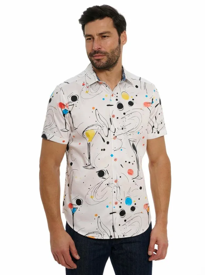 Men Robert Graham Button Down Shirts El Estio Short Sleeve Button Down Shirt Tall Multi