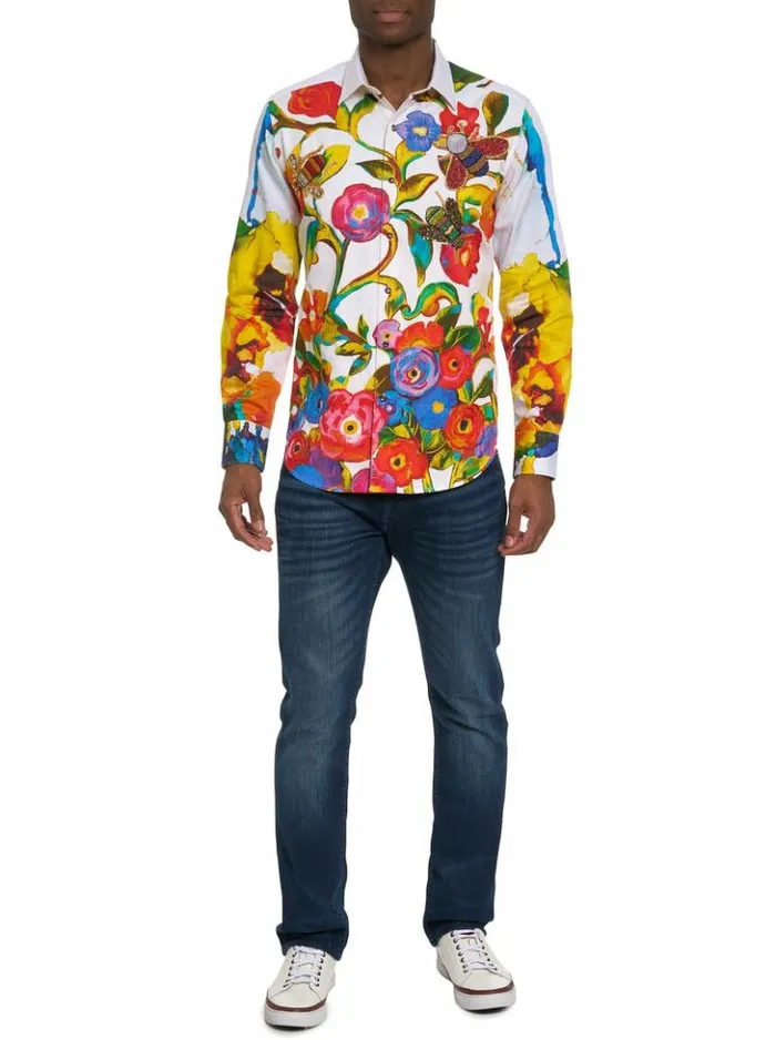 Men Robert Graham Button Down Shirts Limited Edition The Begilded Long Sleeve Button Down Shirt Multi