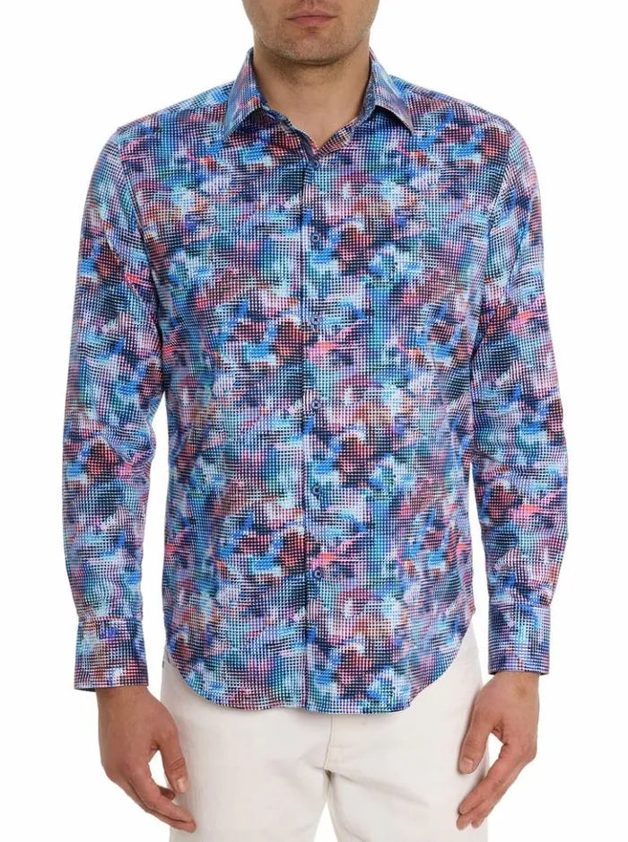 Men Robert Graham Button Down Shirts Outer Banks Long Sleeve Button Down Shirt Multi