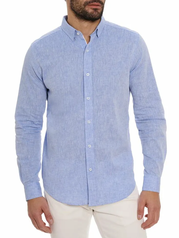 Men Robert Graham Button Down Shirts Palmer Long Sleeve Button Down Shirt Blue