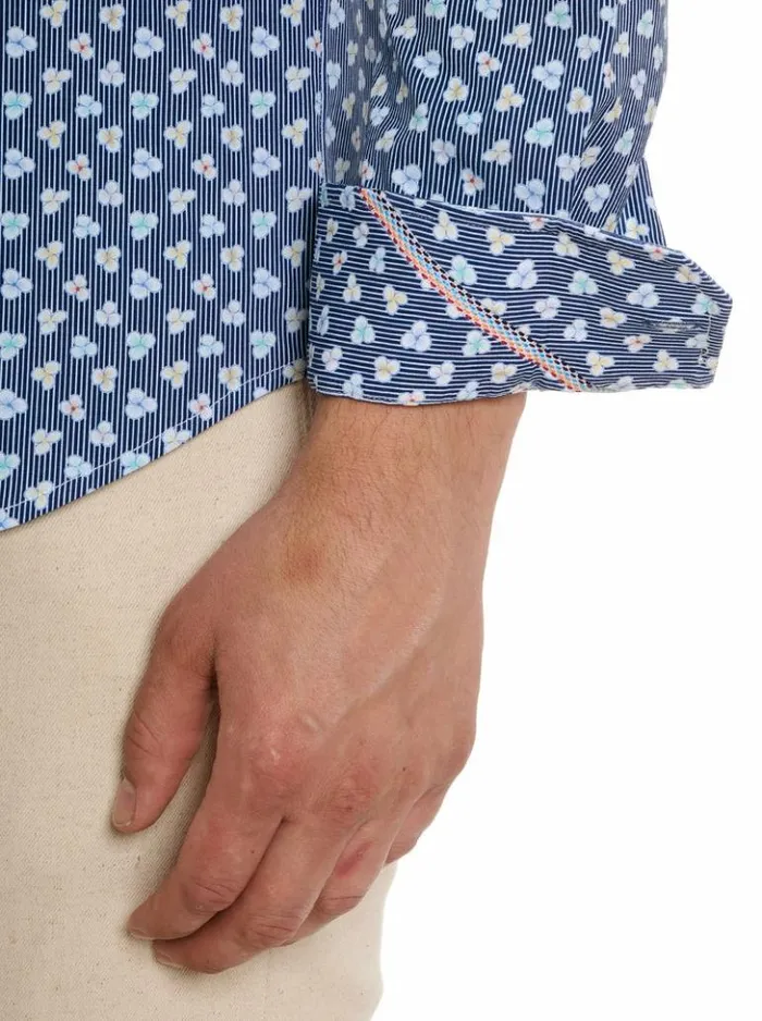 Men Robert Graham Button Down Shirts Senan Long Sleeve Knit Shirt Multi