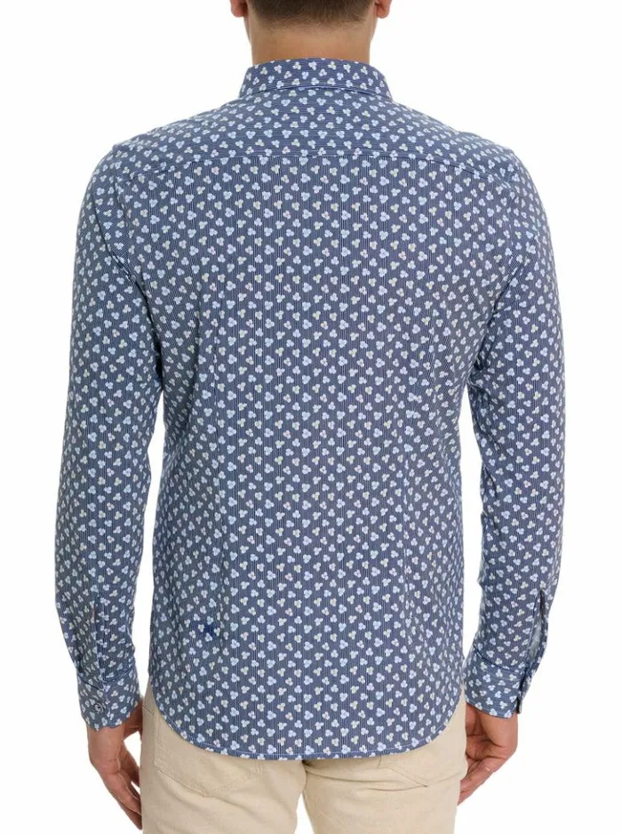 Men Robert Graham Button Down Shirts Senan Long Sleeve Knit Shirt Multi