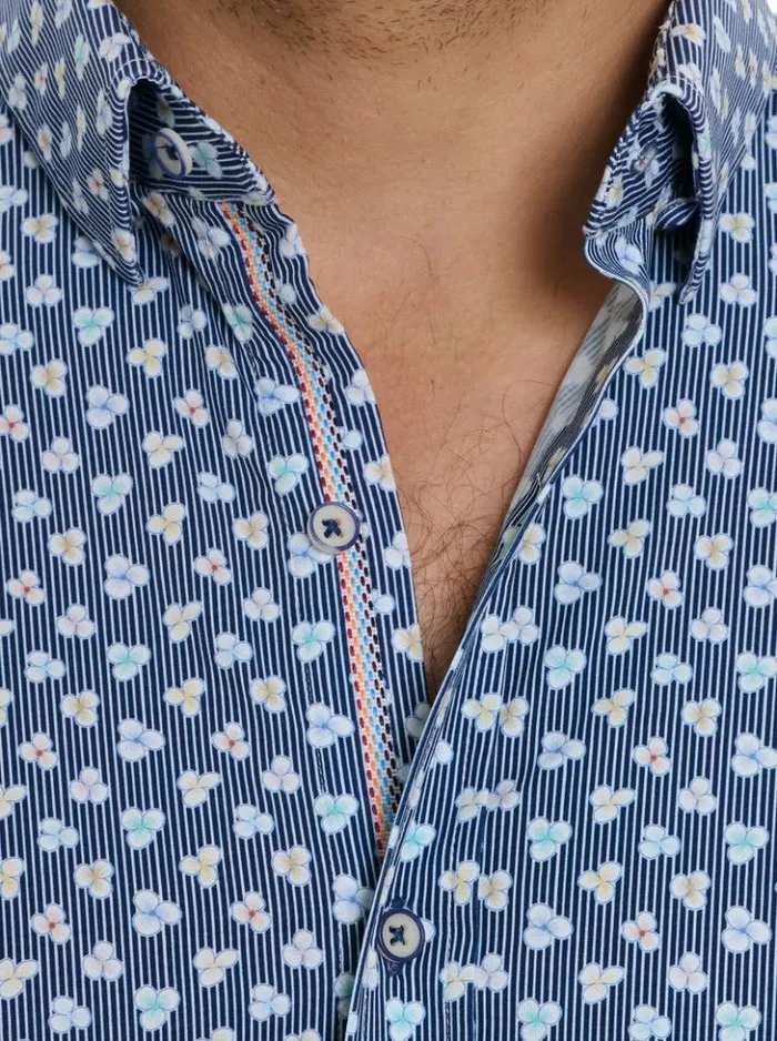 Men Robert Graham Button Down Shirts Senan Long Sleeve Knit Shirt Multi