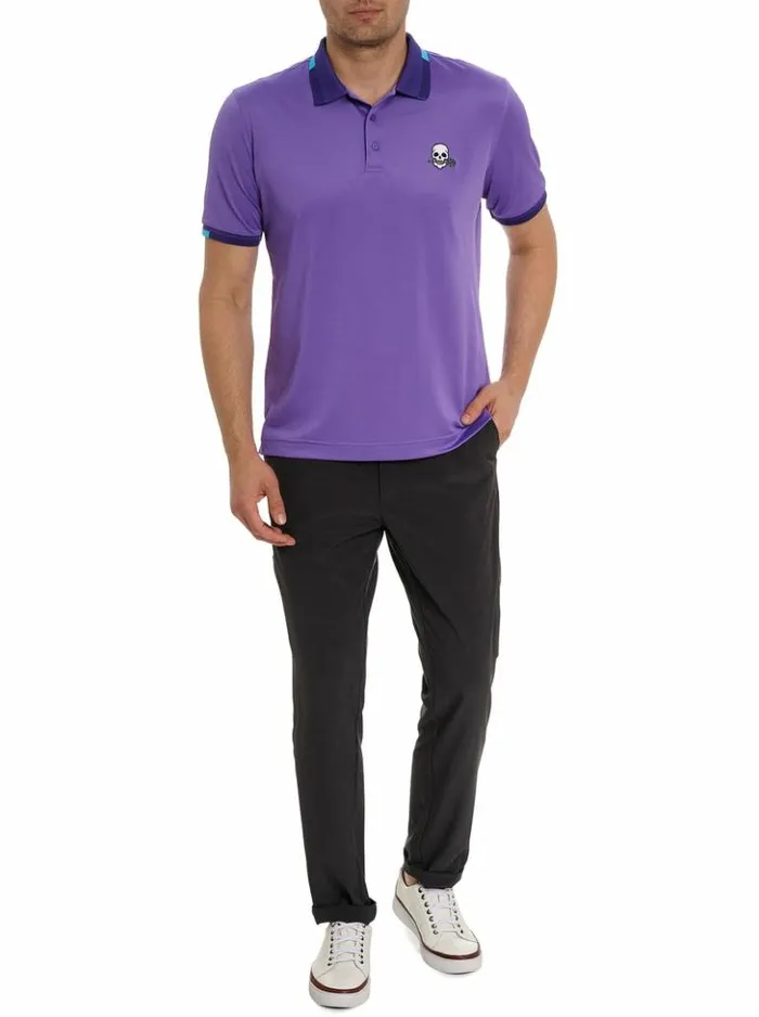 Men Robert Graham Polos and TShirts Skull Rose Polo Purple
