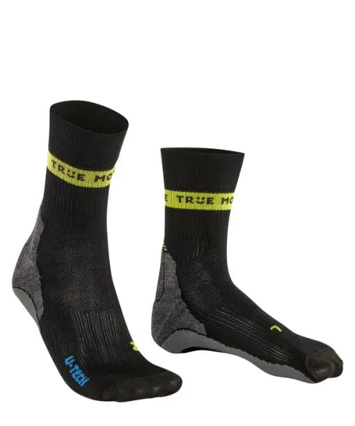 Men RU True Motion Aion Men Running Socks Black FALKE Running Socks