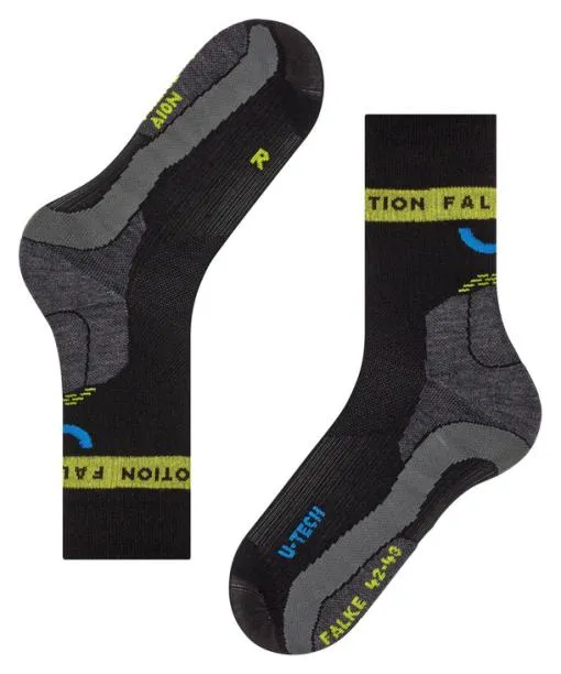 Men RU True Motion Aion Men Running Socks Black FALKE Running Socks