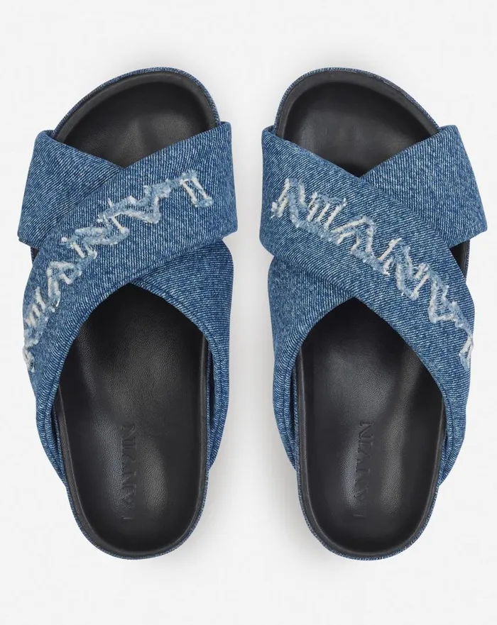 Men Sandals Lanvin Lanvin Tinkle Sandals In Denim Denim Blue Men Sandals Lanvin Lanvin Tinkle Sandals In Denim Denim Blue